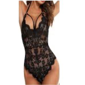 LOLLO VITA TEDDY HALTER LACE BODYSUIT BABYDOLL.SIZE XL